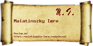 Malatinszky Imre névjegykártya